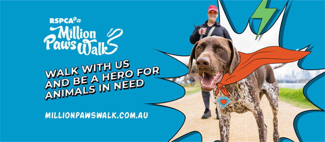 RSPCA Million Paws Walk. Walk with us and be a hero for animals in need. millionpawswalk.com.au